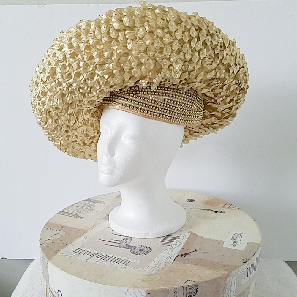 Authentic Jack McConnell Embellished Gold Hat